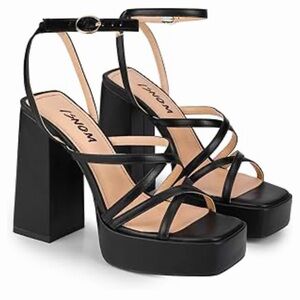 Platform Chunky Heels Block Heel Sandals Ankle Strap